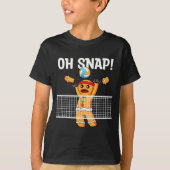 Gingerbread Man Oh Snap Christmas Volleyball Playe T-Shirt (Vorderseite)