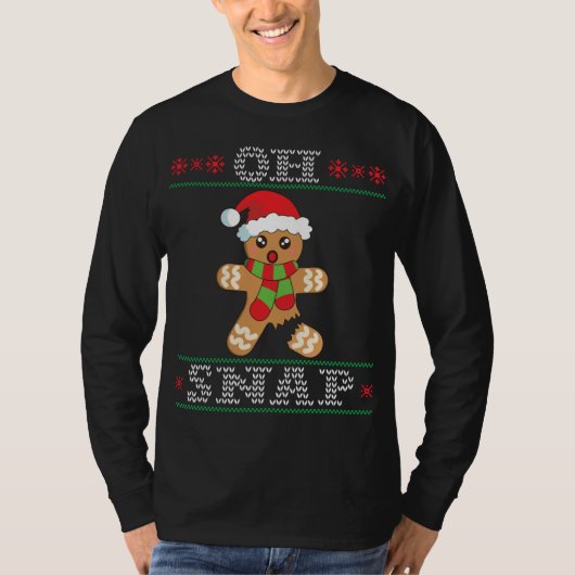 Gingerbread Man Oh Snap Weihnachten Ugly Sweater T-Shirt (Vorderseite)