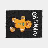 Gingerbread Man Oh Snap Weihnachten Weihnachtsgebä Fleecedecke (Vorderseite (Horizontal))