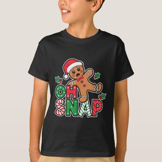 Gingerbread Man Oh Snap Weihnachten Weihnachtsgebä T-Shirt (Vorderseite)