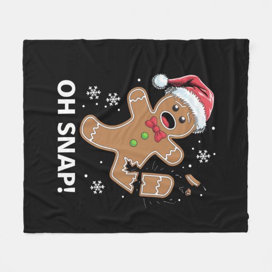 Gingerbread Man Oh Snap Weihnachtskeks Fleecedecke (Vorderseite (Horizontal))