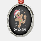 Gingerbread Man Oh Snap Weihnachtskeks Ornament Aus Metall (Links)