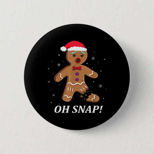 Gingerbread Man Oh Snap Weihnachtskochtopf Kostüm Button (Vorderseite)
