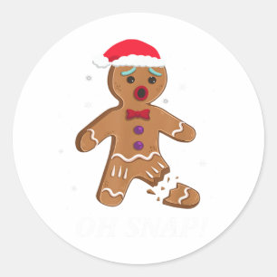 Gingerbread Man Oh Snap Weihnachtskochtopf Kostüm Runder Aufkleber