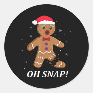 Gingerbread Man Oh Snap Weihnachtskochtopf Kostüm Runder Aufkleber