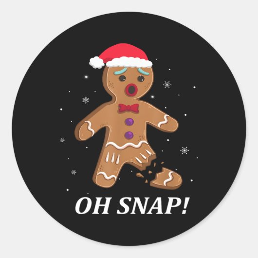 Gingerbread Man Oh Snap Weihnachtskochtopf Kostüm Runder Aufkleber (Vorderseite)