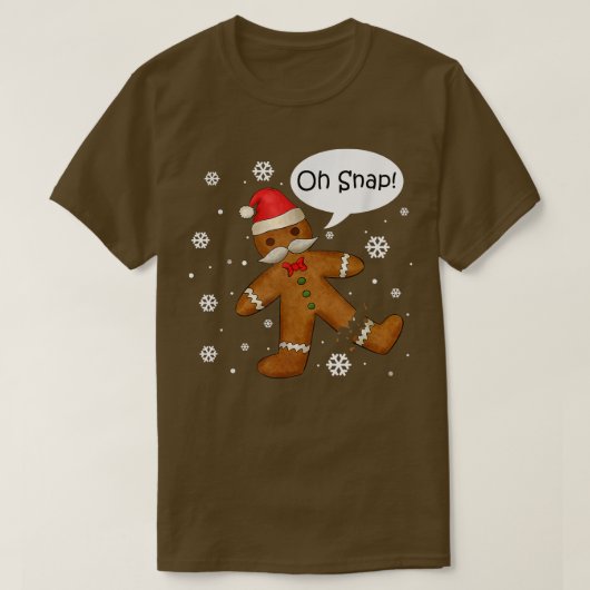 Gingerbread Man Oh Snap Weihnachtskochtopf Kostüm T-Shirt (Design vorne)