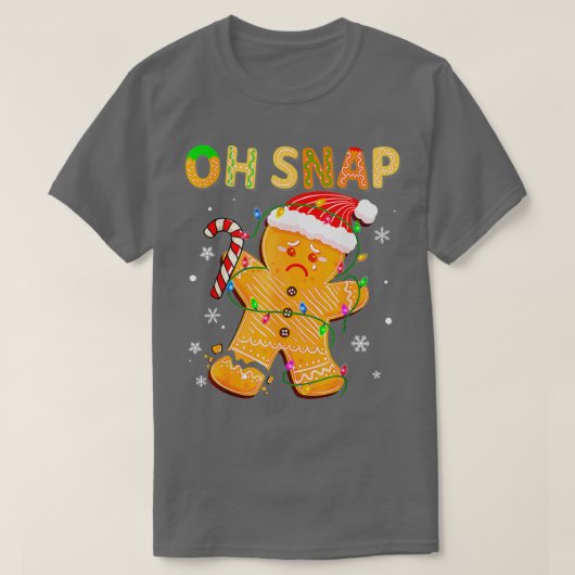 Gingerbread Man Oh Snap Weihnachtskochtopf Kostüm T-Shirt (Design vorne)