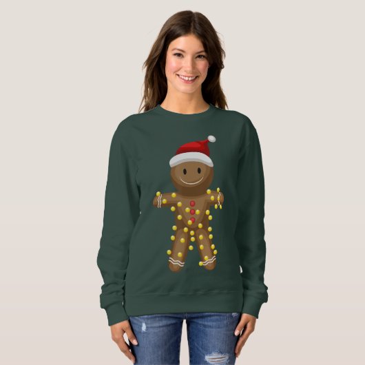 Gingerbread Man Oh Snap Weihnachtskrümel Sweatshirt (Vorne ganz)