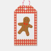 Gingerbread Man on Gingham Geschenkanhänger (Vorderseite)