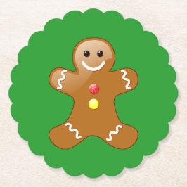 Gingerbread Man on Green Untersetzer
