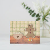 Gingerbread Man "Oops" Rezeptkarte Postkarte (Stehend Vorderseite)