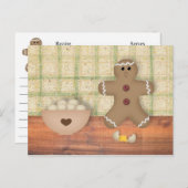 Gingerbread Man "Oops" Rezeptkarte Postkarte (Vorne/Hinten)