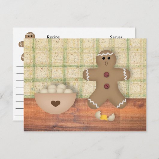 Gingerbread Man "Oops" Rezeptkarte Postkarte (Vorne/Hinten)