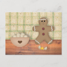 Gingerbread Man "Oops" Rezeptkarte Postkarte