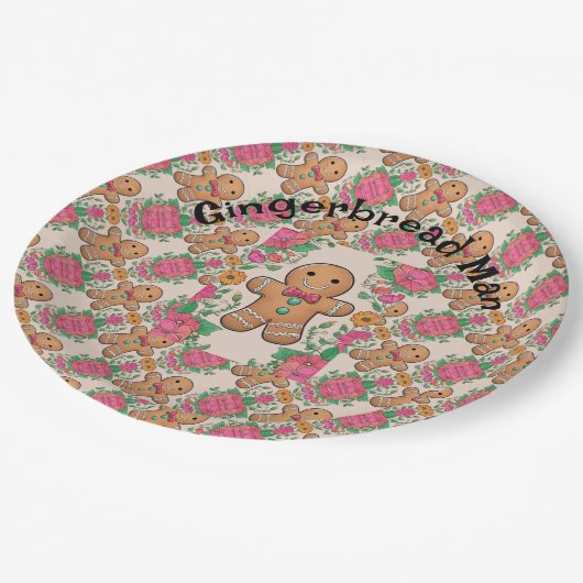 Gingerbread Man Pappteller (Schrägansicht)