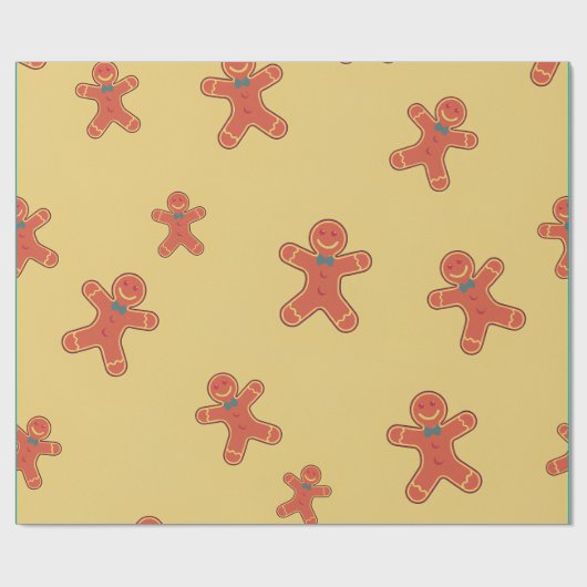 Gingerbread Man Pattern Geschenkpapier (Flach)