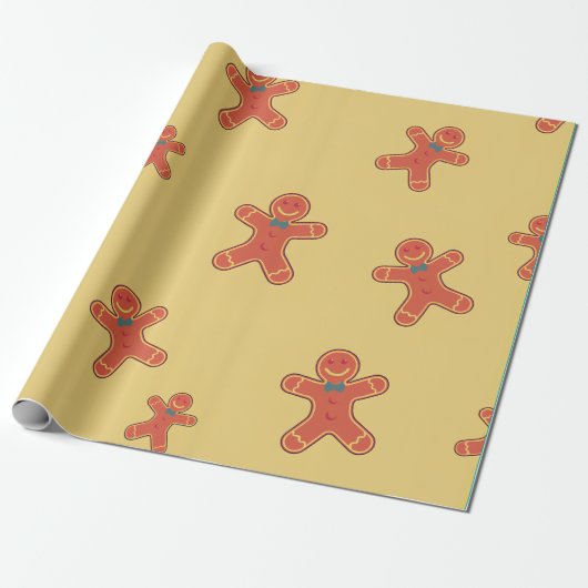 Gingerbread Man Pattern Geschenkpapier (Ungerollt)