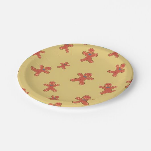 Gingerbread Man Pattern Pappteller (Schrägansicht)