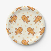 Gingerbread Man Pattern Pappteller (Vorderseite)