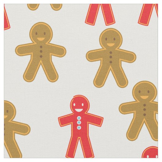 Gingerbread Man Pattern Stoff (Nahaufnahme)