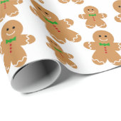 Gingerbread Man Pattern Weihnachten Geschenkpapier (Rolleneckpunkt)