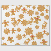 Gingerbread Man Pattern Weihnachten Geschenkpapier (Flach)