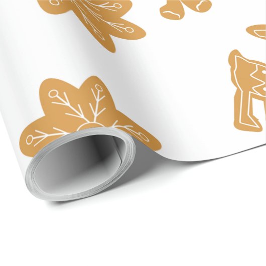 Gingerbread Man Pattern Weihnachten niedlich Geschenkpapier (Rolleneckpunkt)