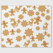 Gingerbread Man Pattern Weihnachten niedlich Geschenkpapier (Flach)