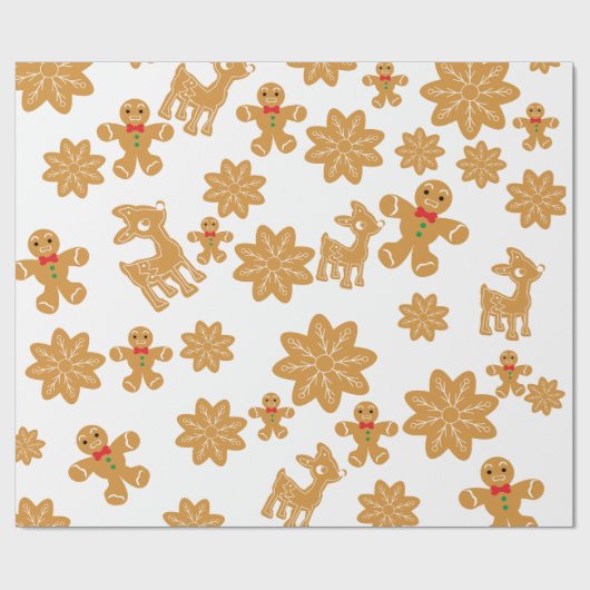 Gingerbread Man Pattern Weihnachten niedlich Geschenkpapier (Flach)