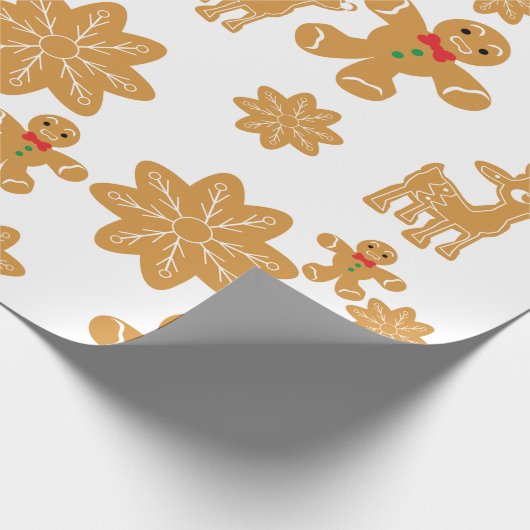 Gingerbread Man Pattern Weihnachten niedlich Geschenkpapier (Ecke)