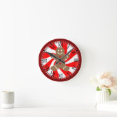 Gingerbread Man Peppermint Candy Christmas Clock Runde Wanduhr (Zuhause)