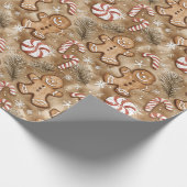 Gingerbread Man Peppermint Candy Geschenkpapier (Ecke)