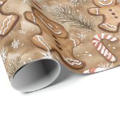 Gingerbread Man Peppermint Candy Geschenkpapier (Rolleneckpunkt)