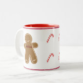 Gingerbread Man Personalisiert Boy oder Girl Holid Zweifarbige Tasse (Vorderseite Links)