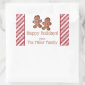 Gingerbread Man Personalisiert Holiday Rechteckiger Aufkleber (Tasche)