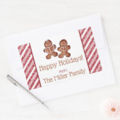 Gingerbread Man Personalisiert Holiday Rechteckiger Aufkleber (Umschlag)