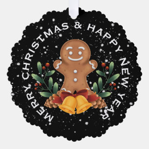 GINGERBREAD MAN , PERSONALISIERTE KRISTMAS ORNAMENT KARTE