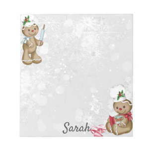 Gingerbread Man Personalize Name Kleine Geschenk Notizblock