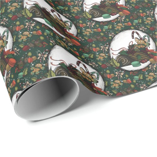 Gingerbread Man: Pine Geschenkpapier (Rolleneckpunkt)