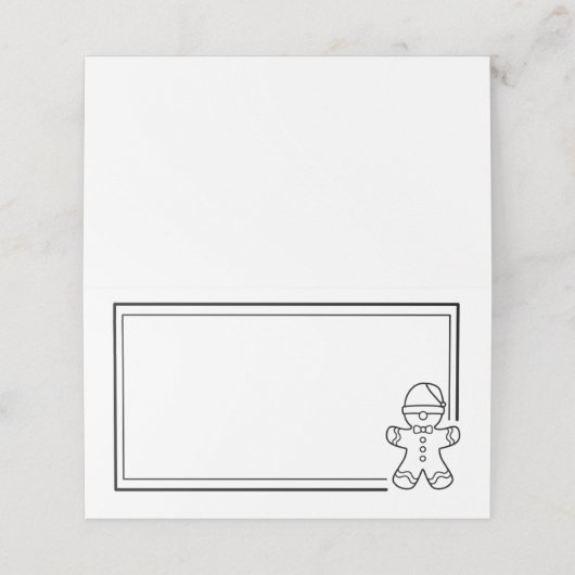 Gingerbread Man Platzkarte (Außenseite Aufgefaltet)