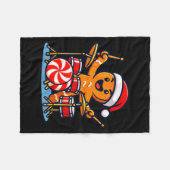 Gingerbread Man Playing Drums  Fleecedecke (Vorderseite (Horizontal))