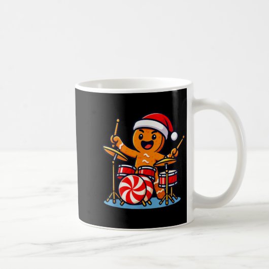 Gingerbread Man Playing Drums Kaffeetasse (Rechts)