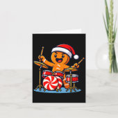 Gingerbread Man Playing Drums  Karte (Vorderseite)