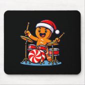 Gingerbread Man Playing Drums Mousepad (Vorne)