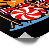 Gingerbread Man Playing Drums Poster (Ecke)