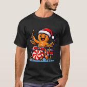 Gingerbread Man Playing Drums T-Shirt (Vorderseite)