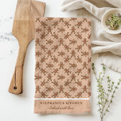 Gingerbread Man Polka Dot Brown Custom Christmas Geschirrtuch