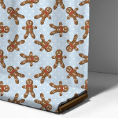 Gingerbread Man Polka Dot on Blue Christmas Stoff