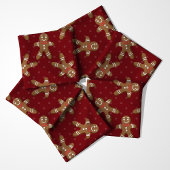 Gingerbread Man Polka Dot on Red Christmas Stoff